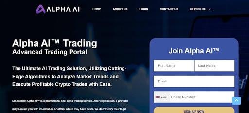 Alpha AI website