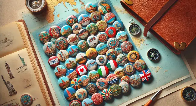 Custom Button Pins as Souvenirs